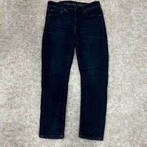 American Eagle Outfitters Men's Dark Blue Skinny Jeans